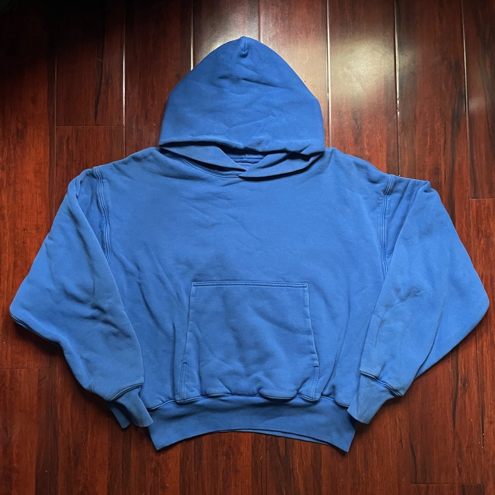 Yeezy x Gap Double Layer Pullover Perfect Hoodie Blue YZY Cotton Heavyweight MED